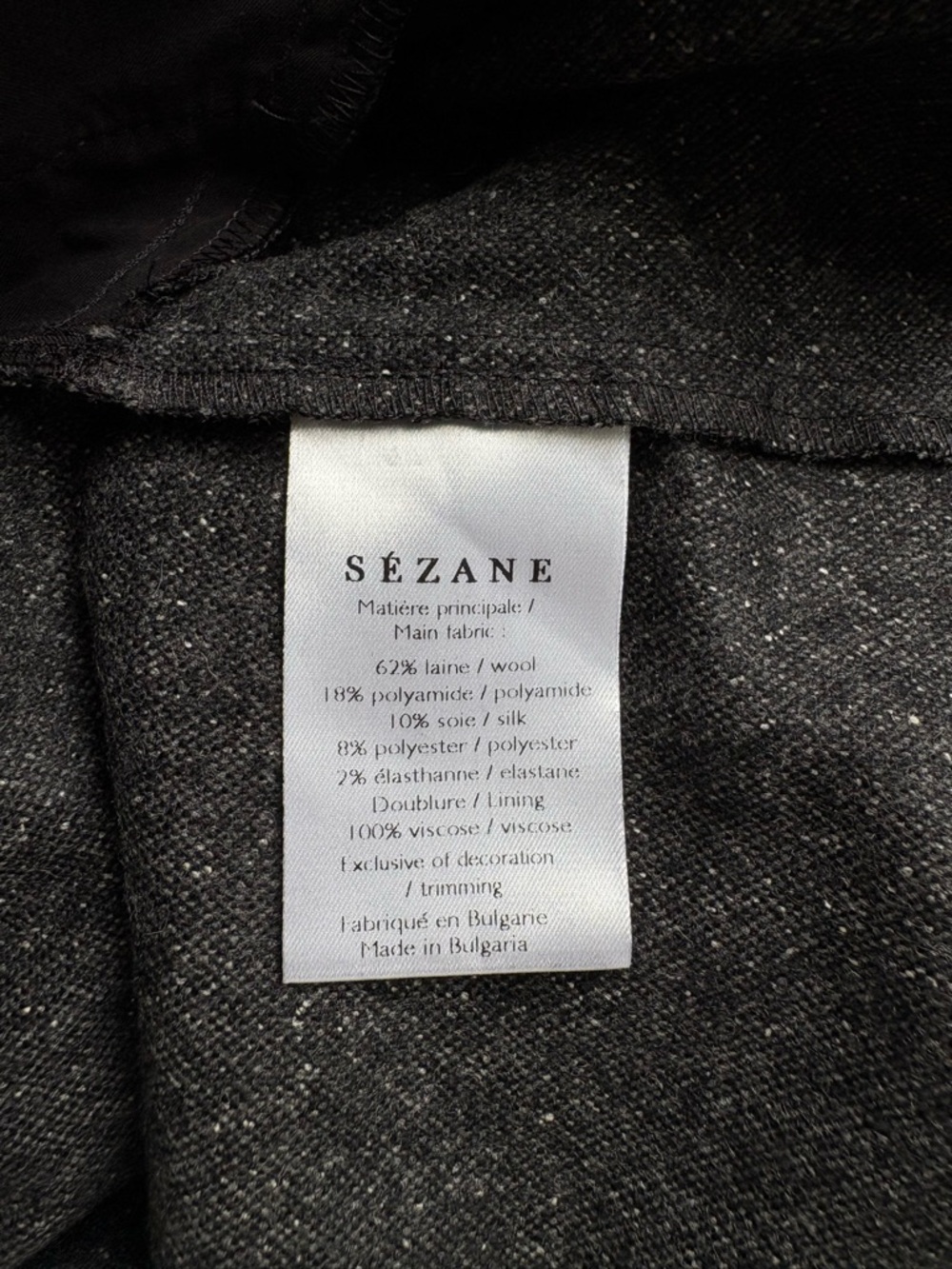 Sézane women’s Charcoal Wool Blend dress